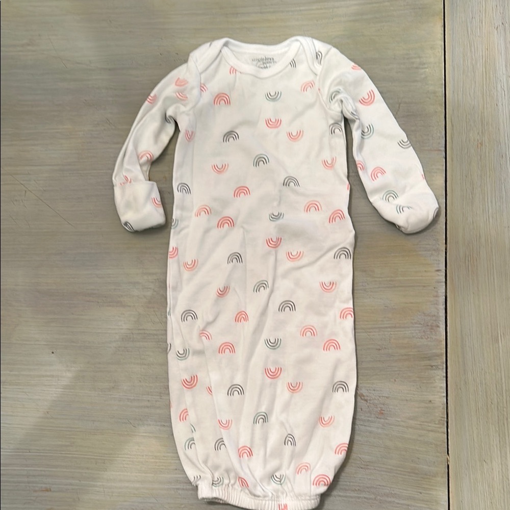 SimpleJoys - Sleep Gown with Pink and Gray Rainbows